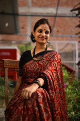 Badam Boota:Ajrakh Modal Silk Saree