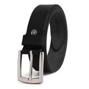 Black Genuine Leather Men's Belt (Leather Texture: Plain)